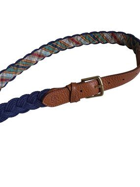 Kiel James Patrick KJP Belt Mens 32 Woven Braided Nautical Sailing Madras Preppy